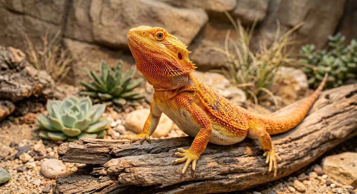 A healthy reptile displaying bright colors indicative of good Bearded Dragon Health