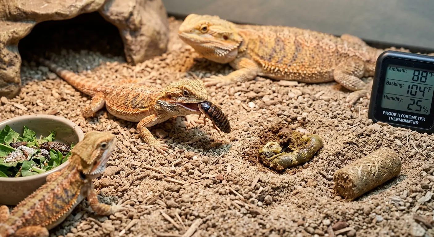 Close up view of a premium loose substrate alternative preventing a bearded dragon not eating from suffering from impaction