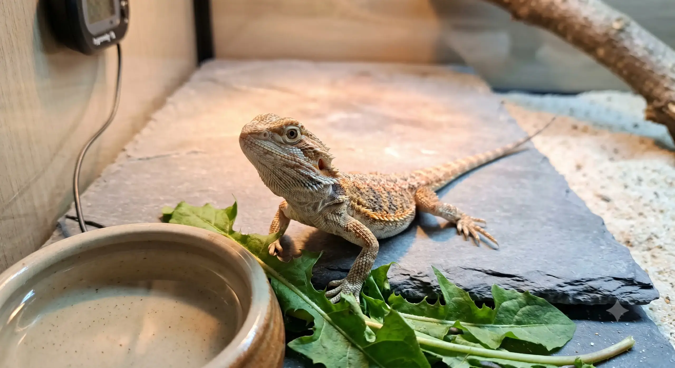 A juvenile bearded dragon requiring careful monitoring for viral and bacterial infections