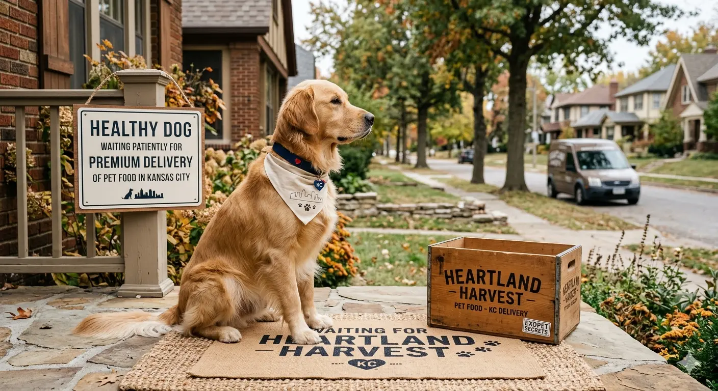 Healthy dog waiting patiently for premium delivery of Pet Food in Kansas City