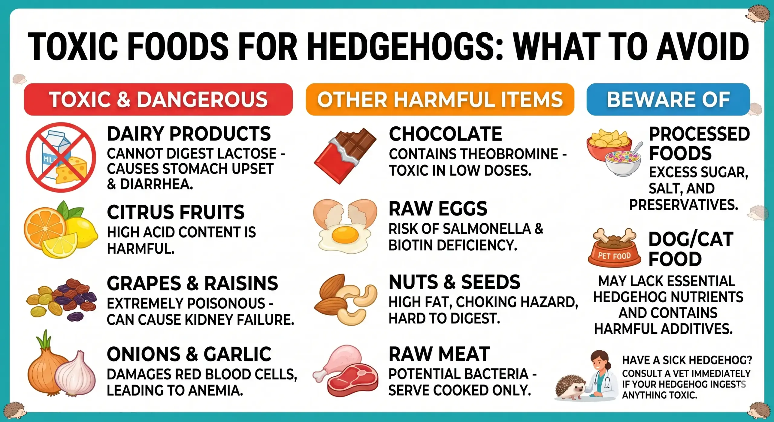 Toxic Foods for Hedgehogs