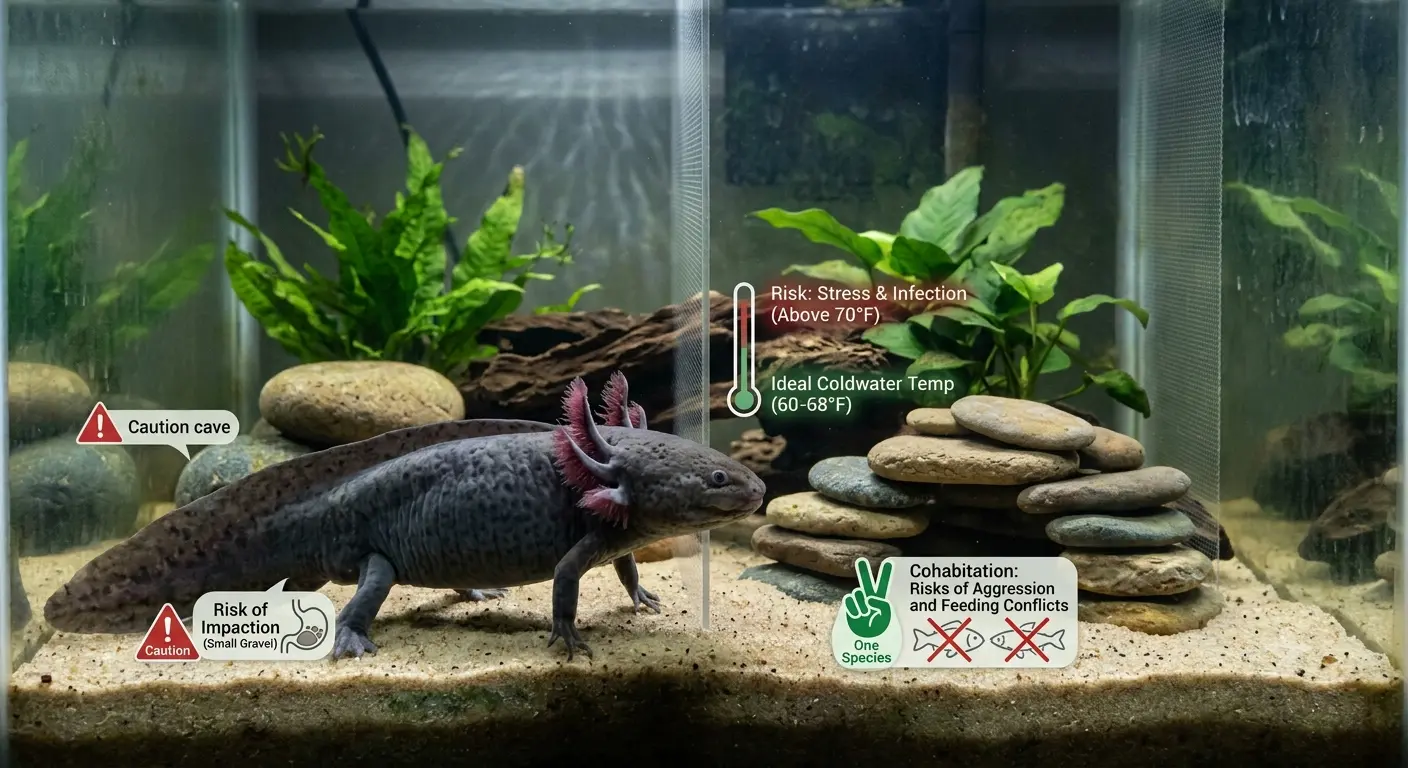 Exotic amphibian tank safety and risks associated with species cohabitation