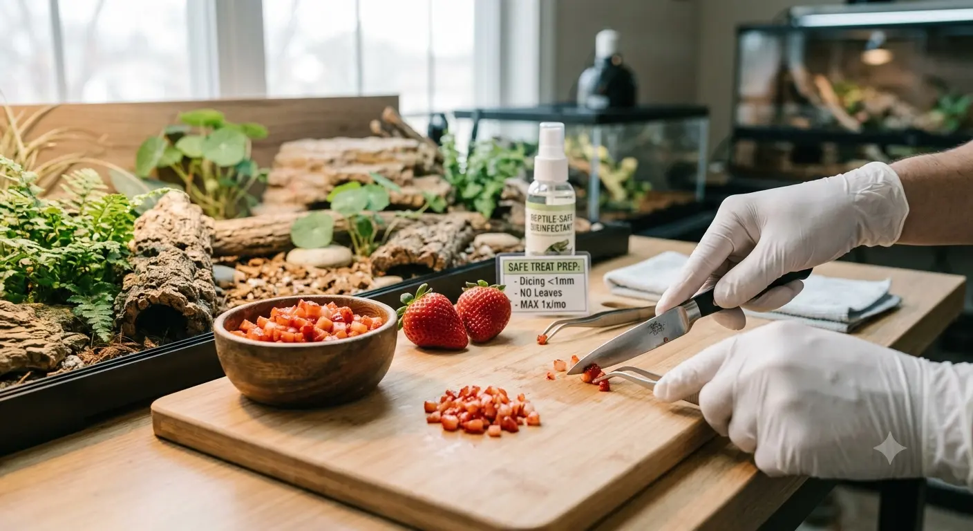 Preparing fruit treats safely for a baby bearded dragon