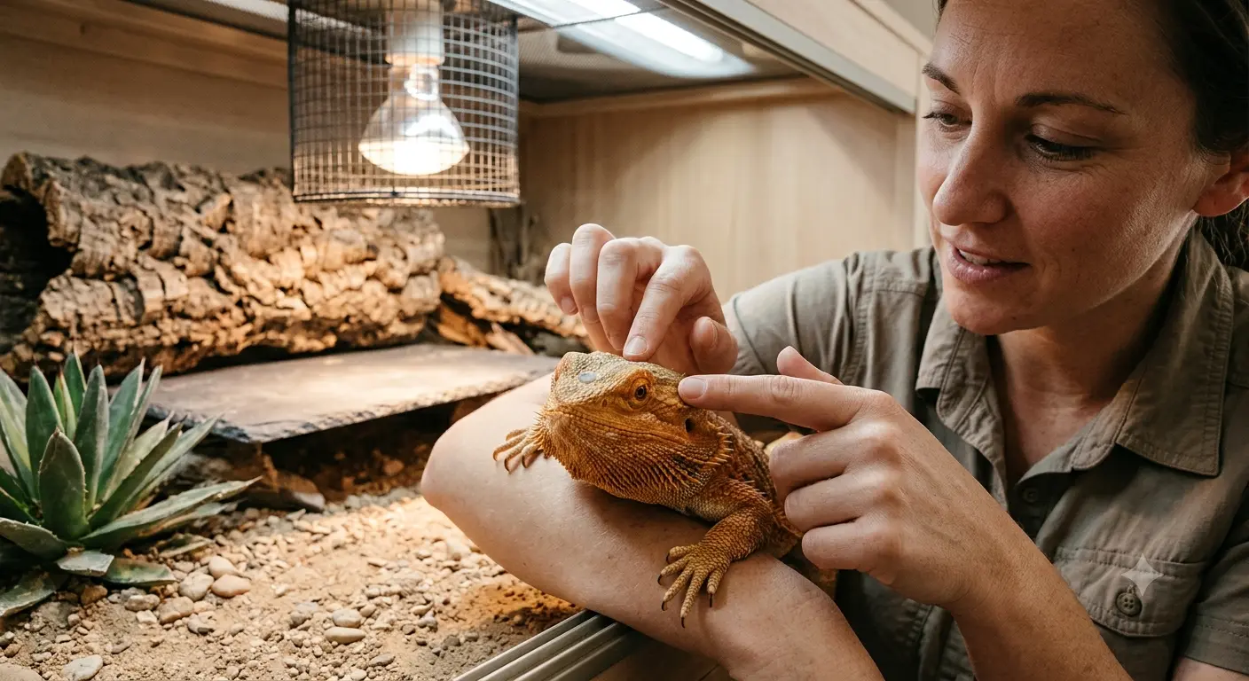 Can you touch a bearded dragons third eye safely during handling