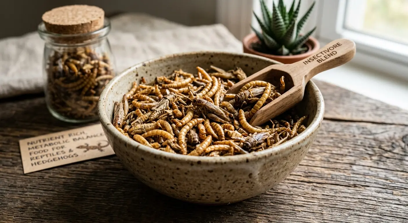 Dried insects mealworms food for insectivores avoiding metabolic hazards
