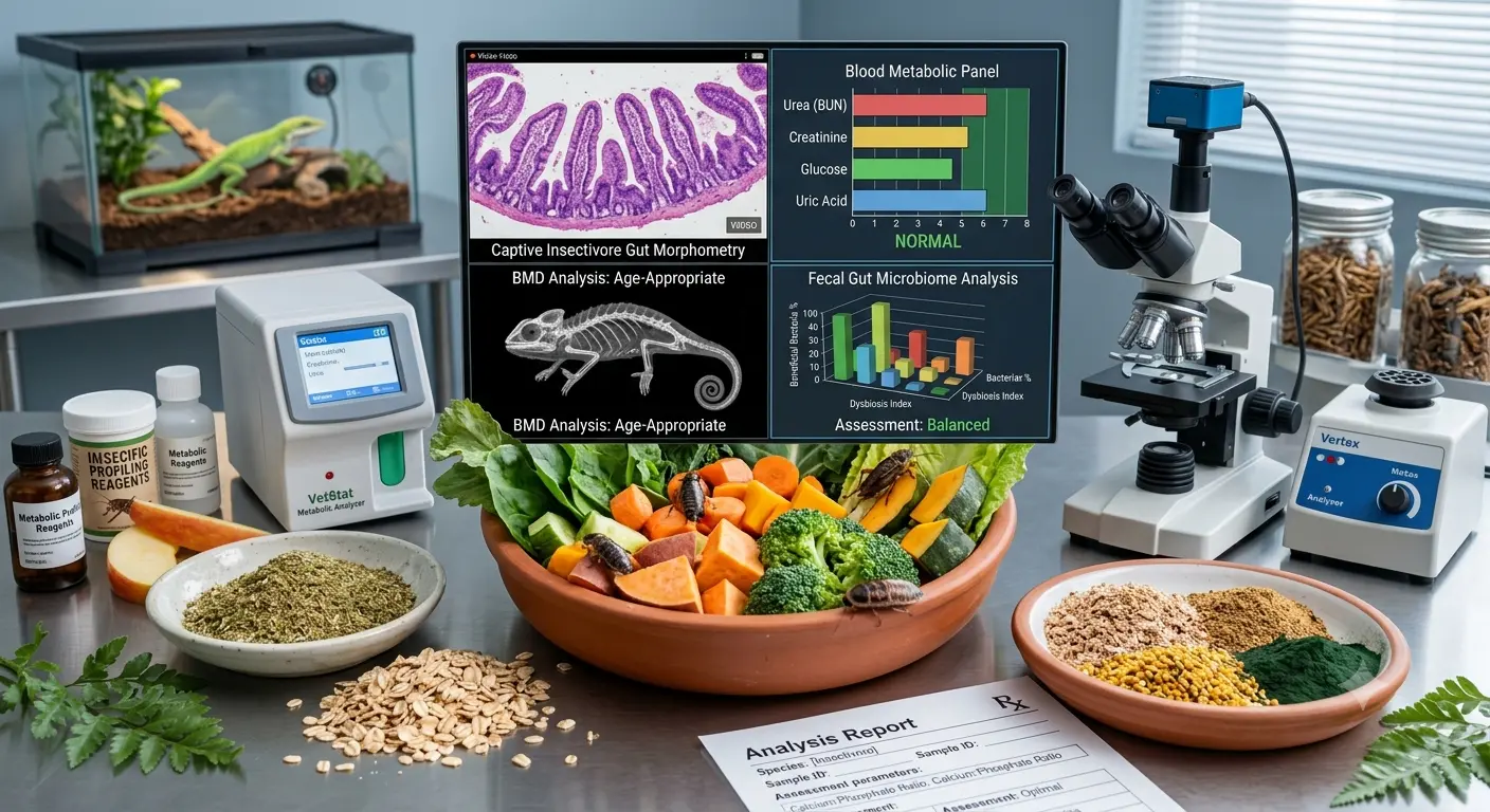 Veterinary-grade assessment of captive insectivore metabolic health