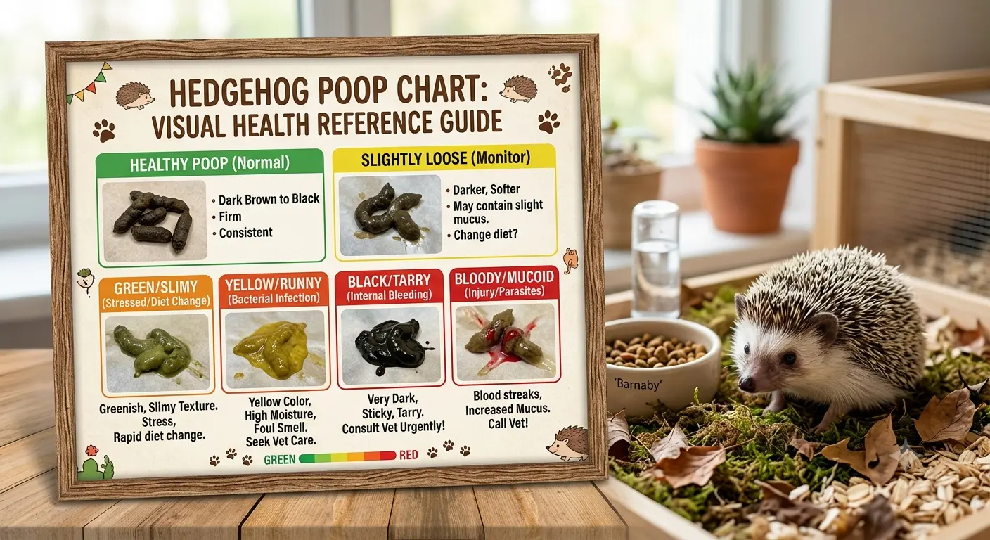 Hedgehog poop chart visual health reference guide