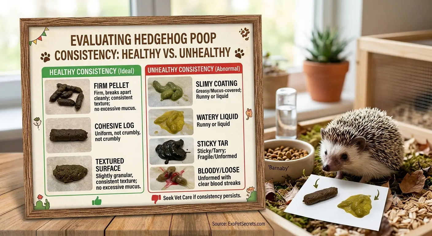 Evaluating healthy vs unhealthy hedgehog poop consistency