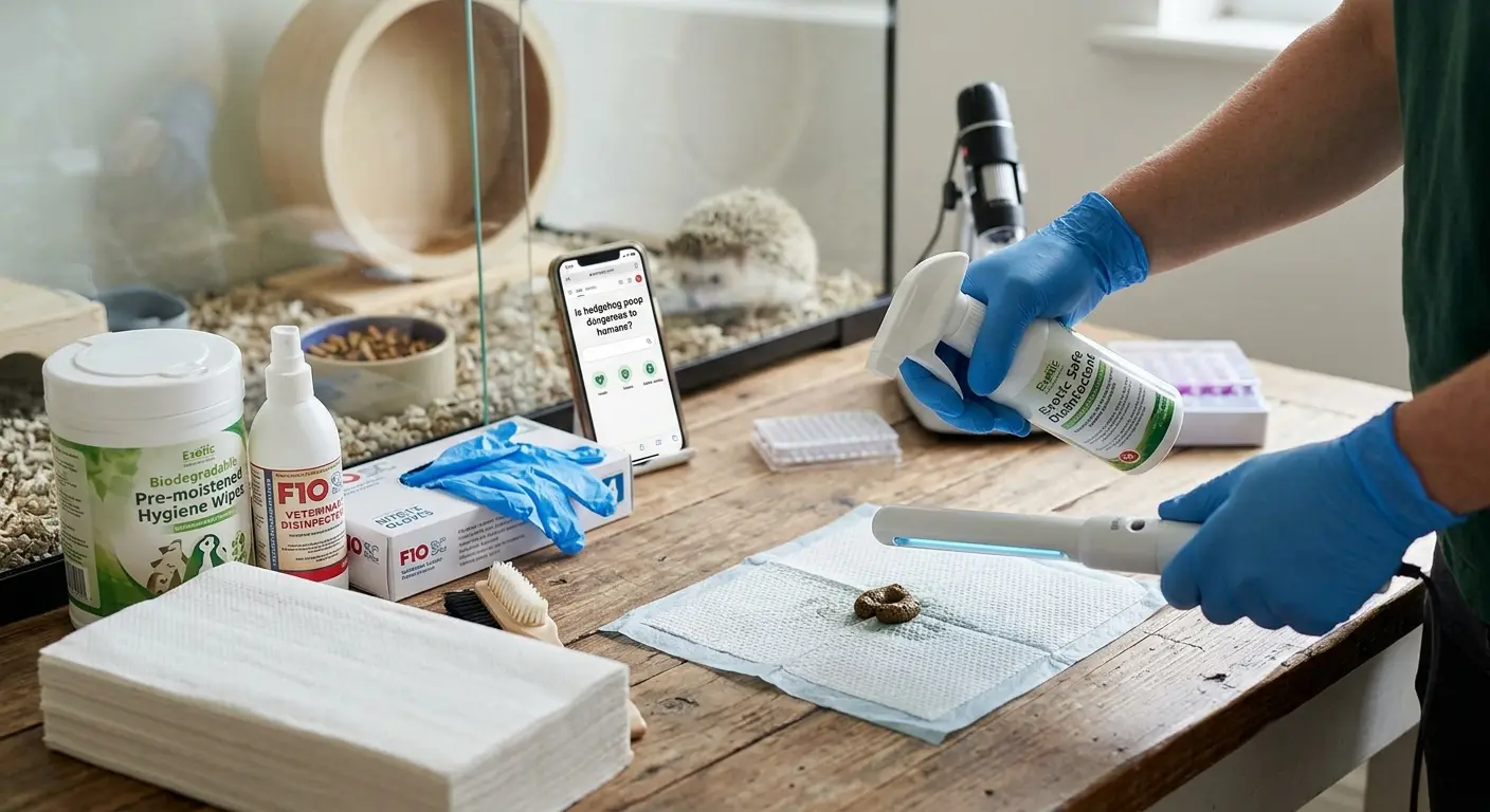 Exotic pet hygiene supplies used to resolve concerns about is hedgehog poop dangerous