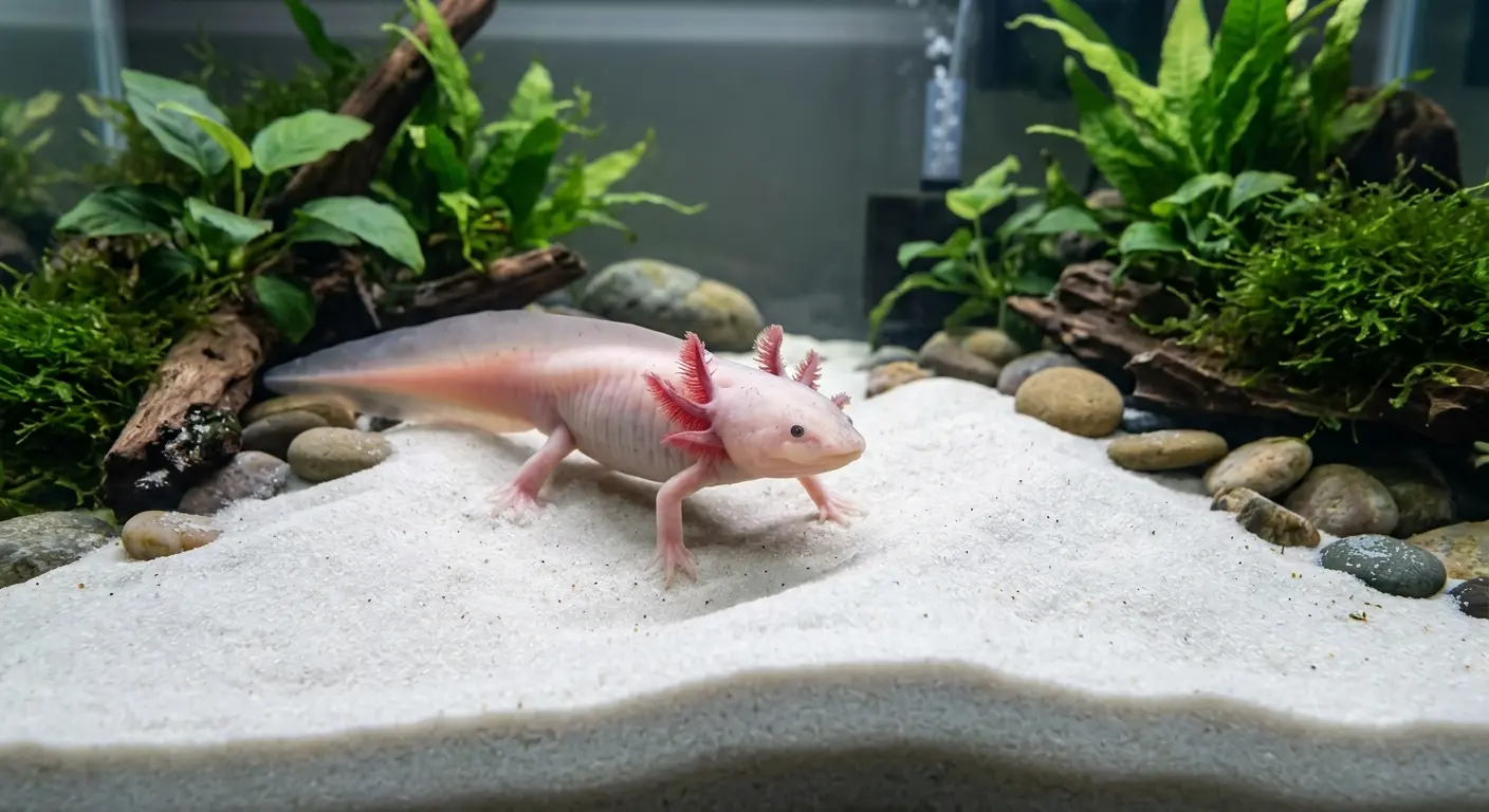 fine sand substrate safety for axolotl tank dune environment
