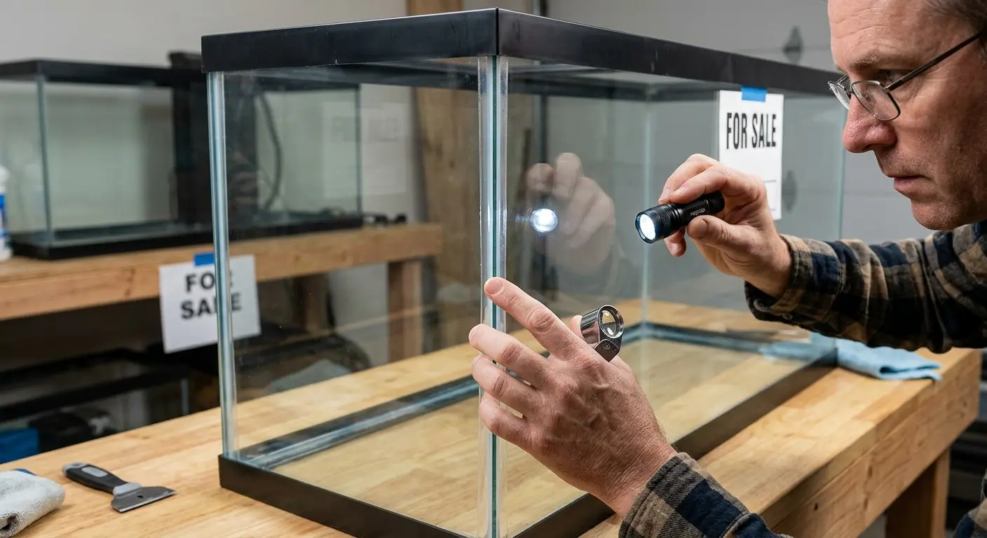 Inspecting an axolotl tank for sale silicone seals