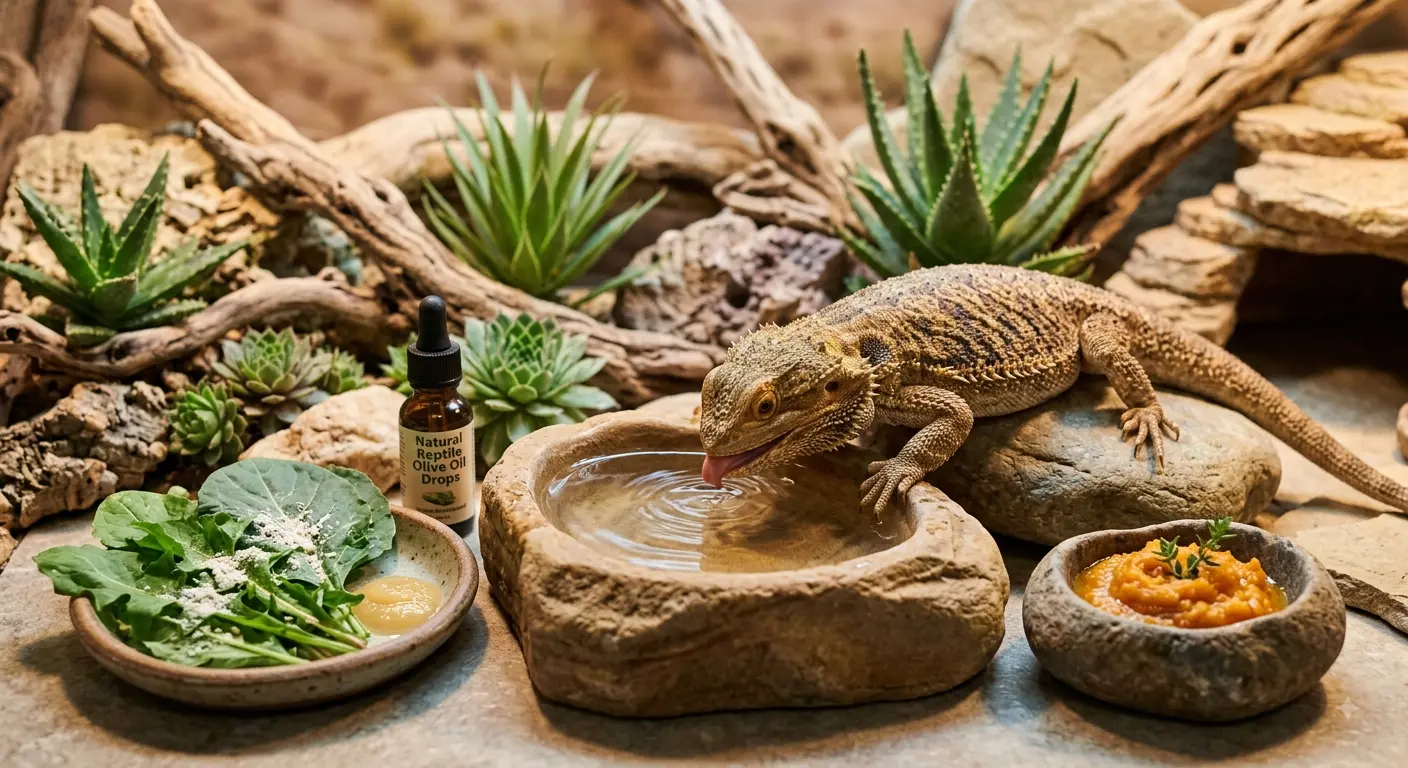 Bearded dragon hydration and natural digestive care remedies