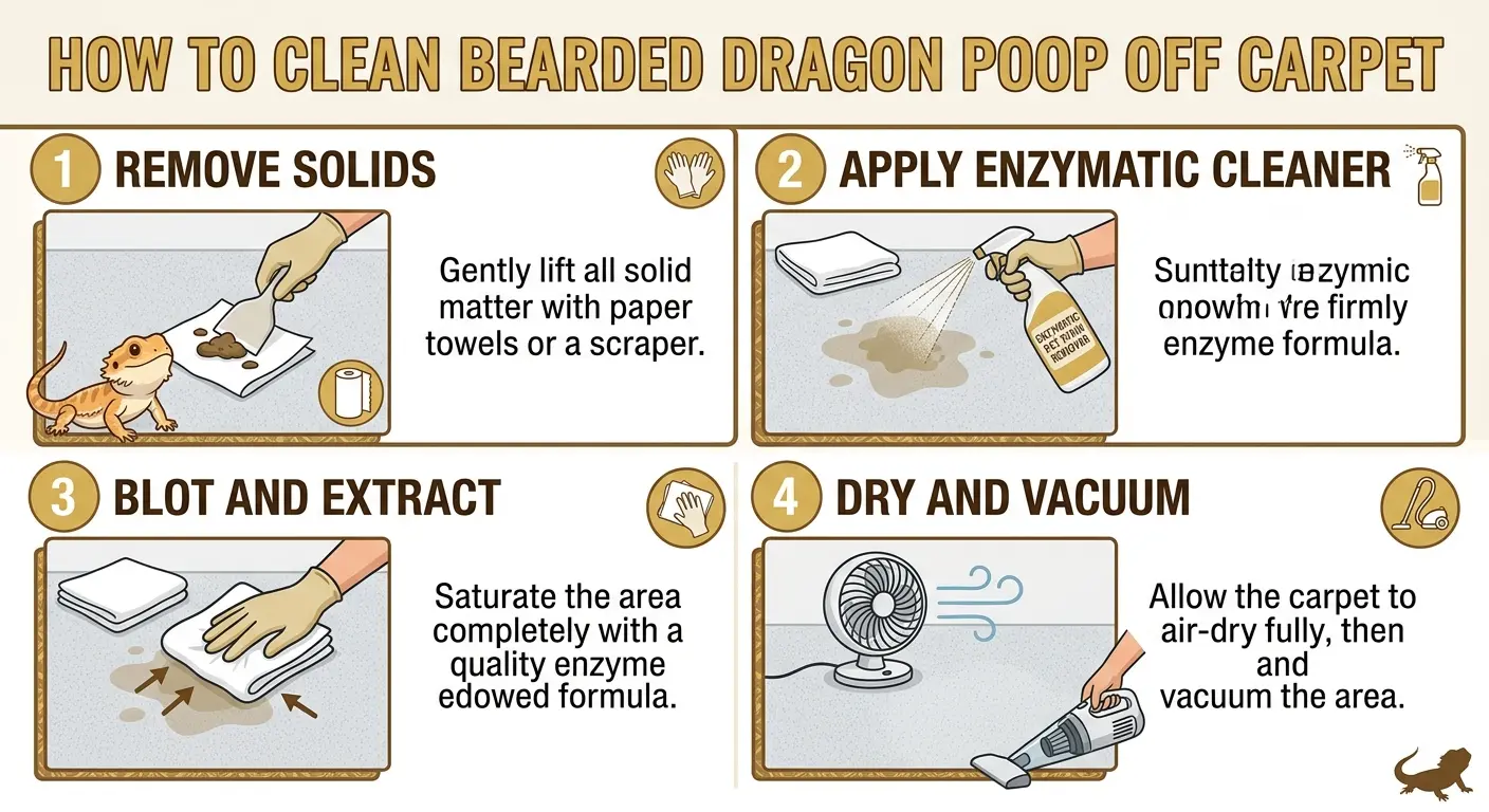 how to clean bearded dragon poop off carpet step by step guide