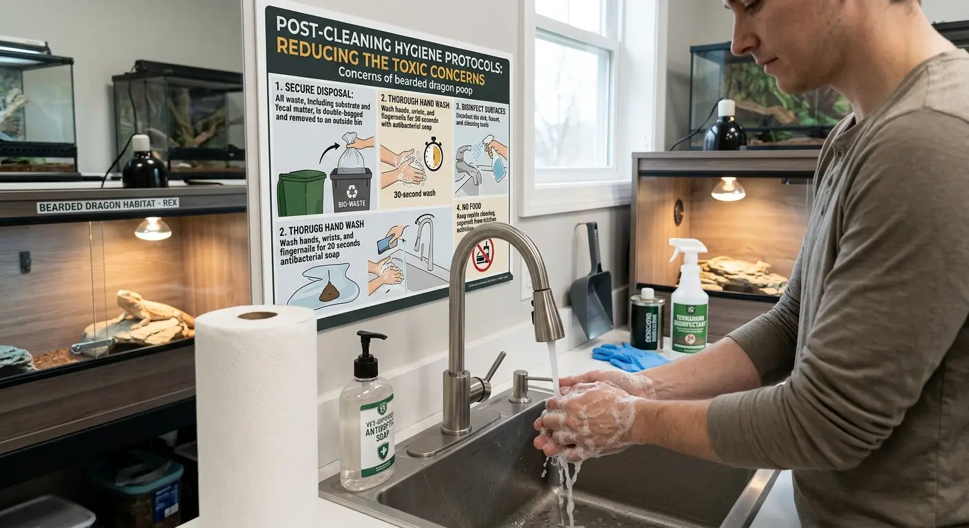 Hygiene protocols addressing is bearded dragon poop toxic concerns