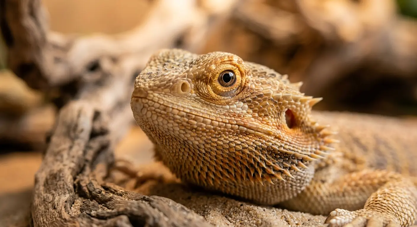 Close-up of a healthy reptile head highlighting clear eyes and alertness